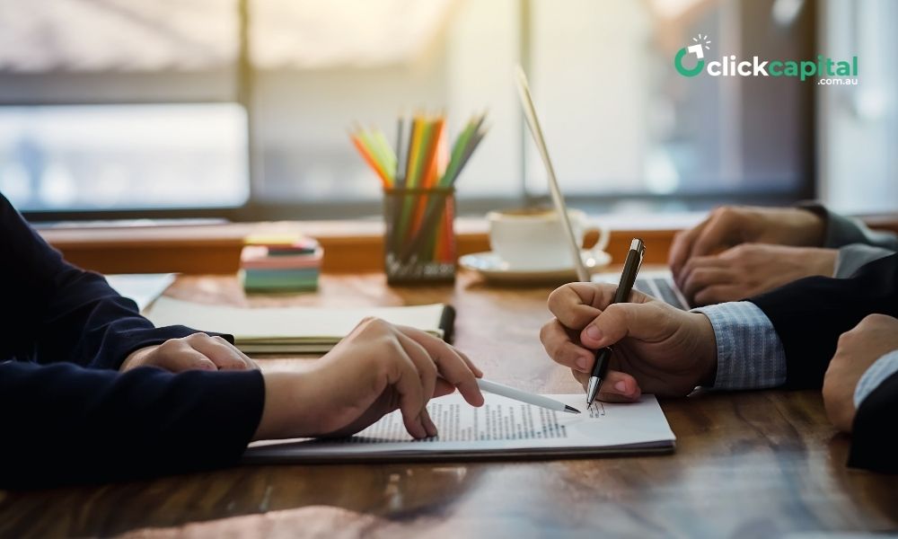 business man reviewing and signing the loan contract